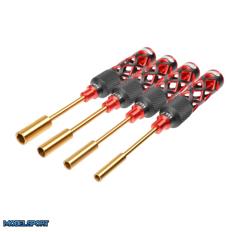Team Corally - Platinum Pro Tools - Nut Driver Set - M2/M3/M4/M5 - 4.0/5.5/7.0/8.0mm - 4 Pcs