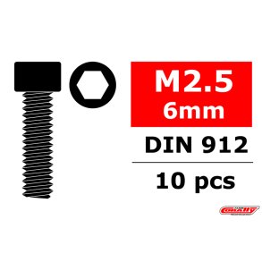 Team Corally - Steel Screws M2.5 x 6mm - Hex Socket Head - 10 pcs