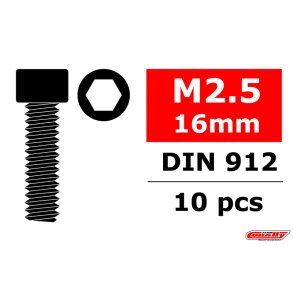 Team Corally - Steel Screws M2.5 x 16mm - Hex Socket Head - 10 pcs