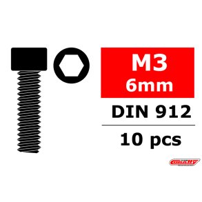 Team Corally - Steel Screws M3 x 6mm - Hex Socket Head - 10 pcs