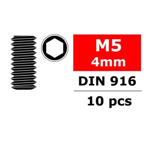 Team Corally - Steel Set Screws M5 x 4mm - Hex - 10 pcs