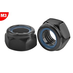 Team Corally - Steel Nylstop Nut M3 - Black Coated - 10 pcs