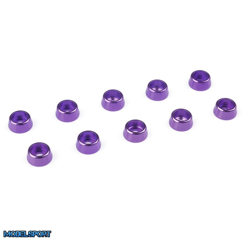 Team Corally - Aluminium Washer - for M2.5 Socket Head Screws - OD=7mm - Purple - 10 pcs
