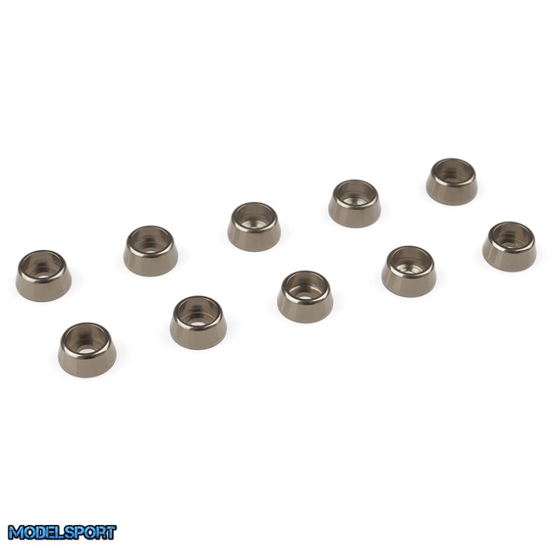 Team Corally - Aluminium Washer - for M2.5 Socket Head Screws - OD=7mm - Gun Metal - 10 pcs
