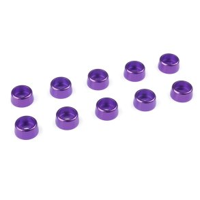 Team Corally - Aluminium Washer - for M3 Socket Head Screws - OD=8mm - Purple - 10 pcs