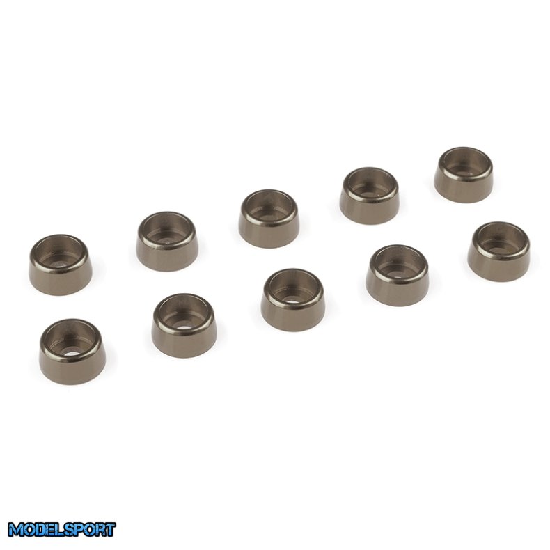 Team Corally - Aluminium Washer - for M3 Socket Head Screws - OD=8mm - Gun Metal - 10 pcs