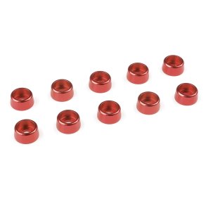 Team Corally - Aluminium Washer - for M3 Socket Head Screws - OD=8mm - Red - 10 pcs