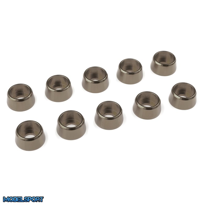 Team Corally - Aluminium Washer - for M4 Socket Head Screws - OD=10mm - Gun Metal - 10 pcs