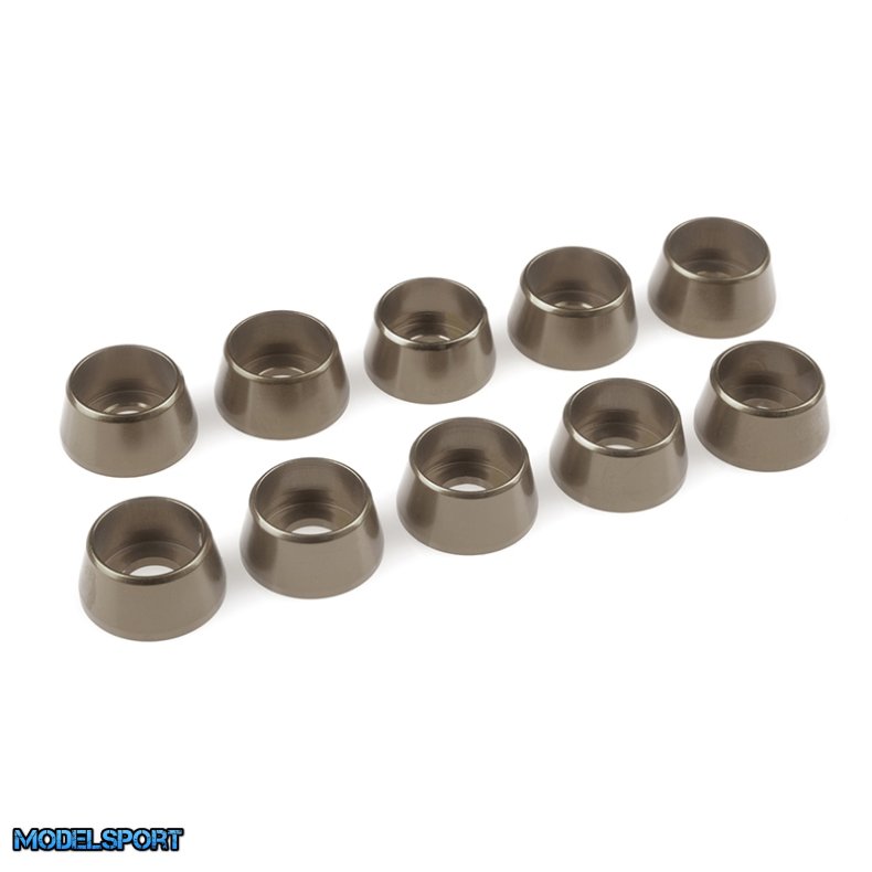 Team Corally - Aluminium Washer - for M5 Socket Head Screws - OD=12mm - Gun Metal - 10 pcs