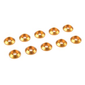 Team Corally - Aluminium Washer - for M3 Button Head Screws - OD=10mm - Gold - 10 pcs