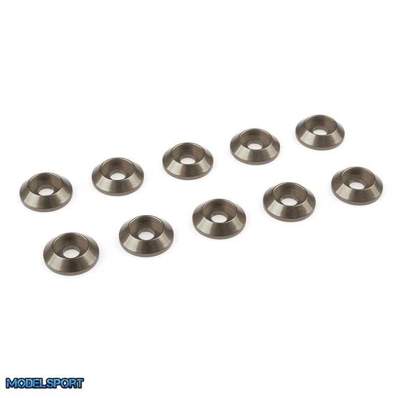 Team Corally - Aluminium Washer - for M3 Button Head Screws - OD=10mm - Gun Metal - 10 pcs