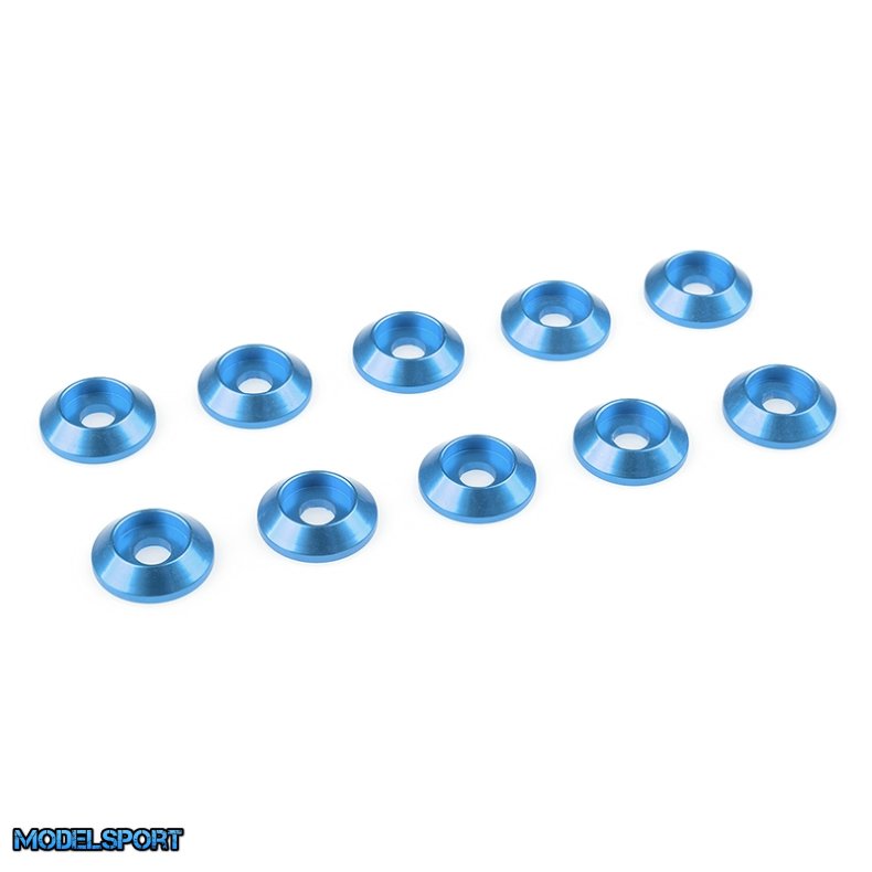 Team Corally - Aluminium Washer - for M3 Button Head Screws - OD=10mm - Blue - 10 pcs