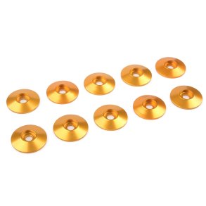 Team Corally - Aluminium Washer - for M3 Button Head Screws - OD=15mm - Gold - 10 pcs