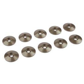 Team Corally - Aluminium Washer - for M3 Button Head Screws - OD=15mm - Gun Metal - 10 pcs