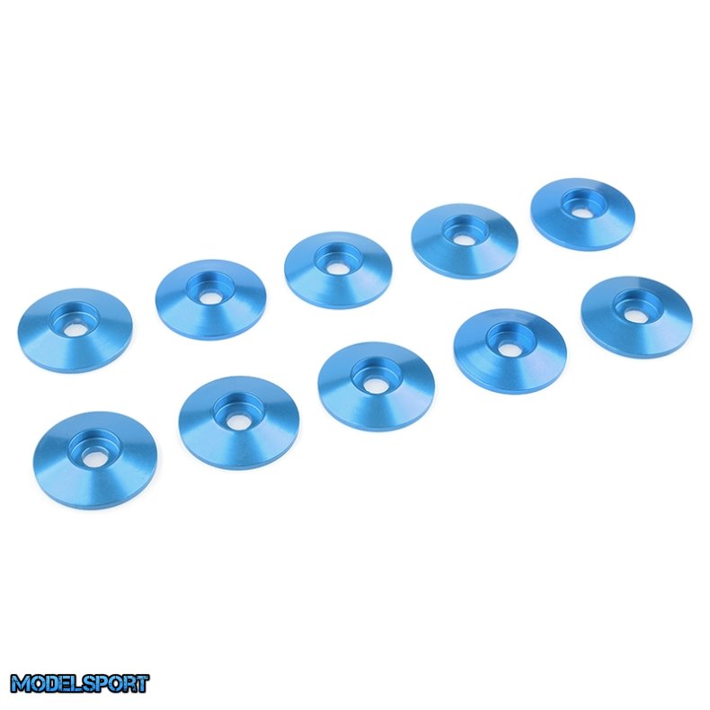 Team Corally - Aluminium Washer - for M3 Button Head Screws - OD=15mm - Blue - 10 pcs