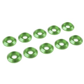 Team Corally - Aluminium Washer - for M4 Button Head Screws - OD=12mm - Green - 10 pcs