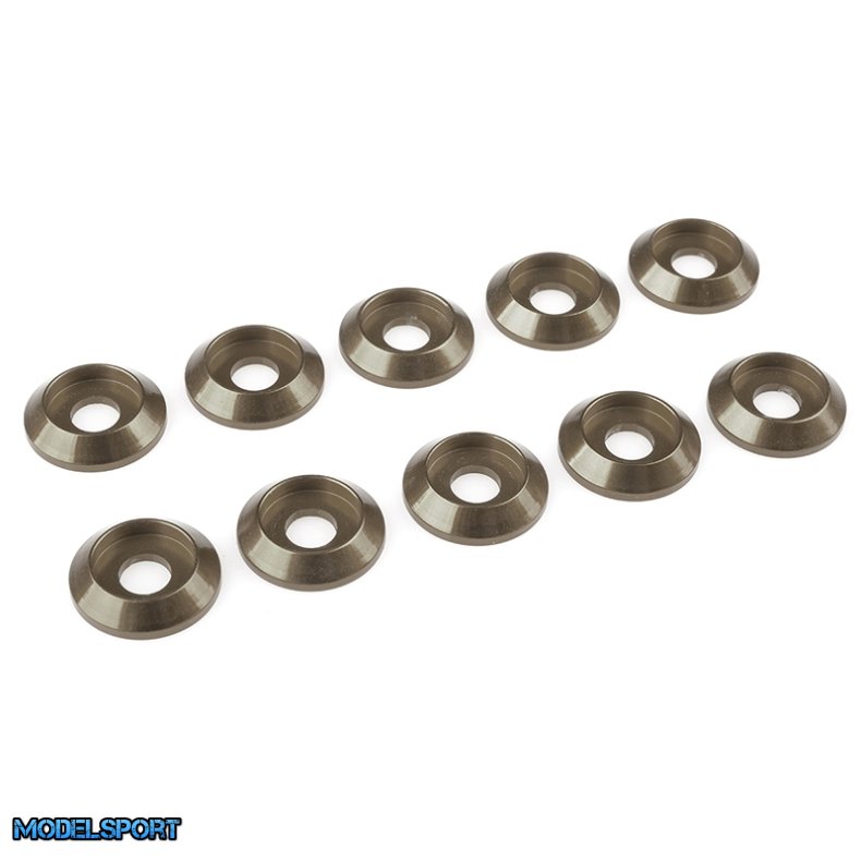 Team Corally - Aluminium Washer - for M4 Button Head Screws - OD=12mm - Gun Metal - 10 pcs
