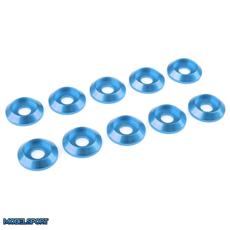 Team Corally - Aluminium Washer - for M4 Button Head Screws - OD=12mm - Blue - 10 pcs