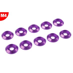 Team Corally - Aluminium Washer - for M4 Button Head Screws - OD=12mm - Purple - 10 pcs