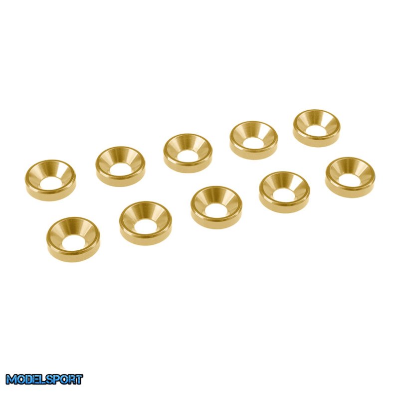 Team Corally - M3 Flat Head Washer - Aluminum - LE - 10 Pcs