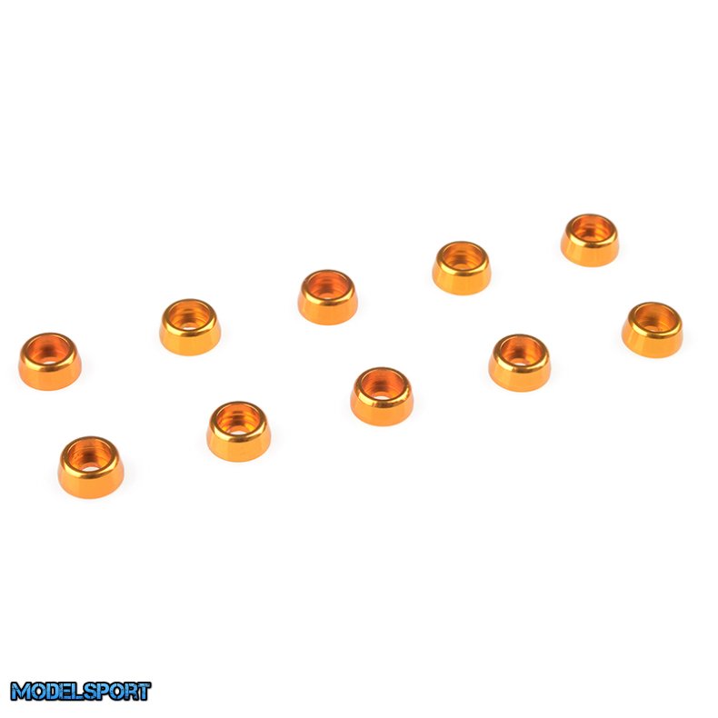 Team Corally - Aluminium Washer - for M2 Socket Head Screws - OD=6mm - Gold - 10 pcs