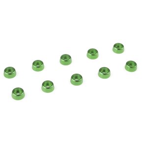 Team Corally - Aluminium Washer - for M2 Socket Head Screws - OD=6mm - Green - 10 pcs