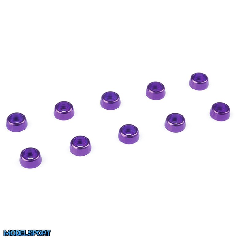 Team Corally - Aluminium Washer - for M2 Socket Head Screws - OD=6mm - Purple - 10 pcs