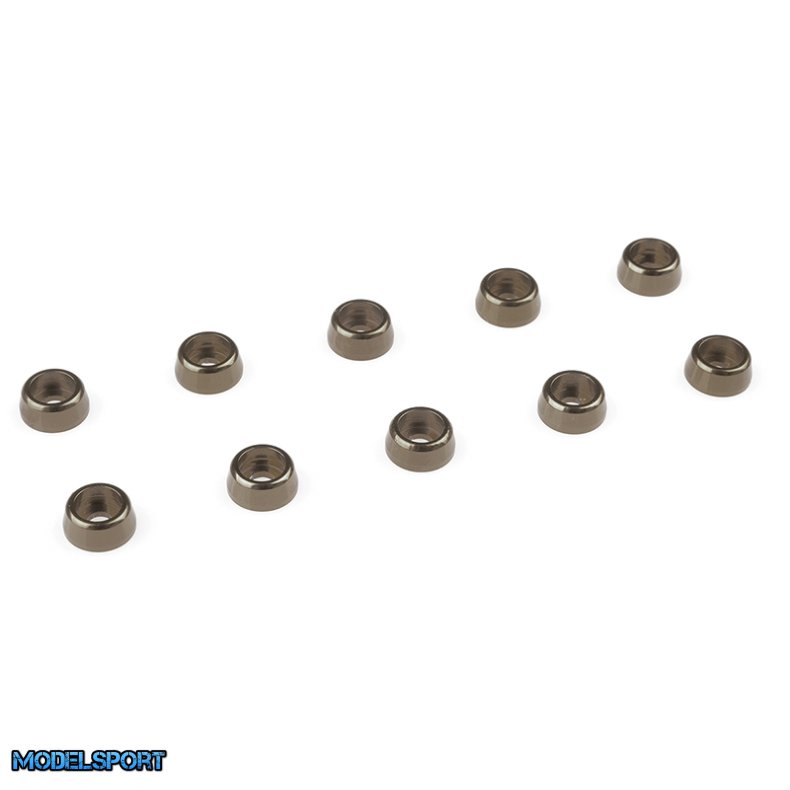 Team Corally - Aluminium Washer - for M2 Socket Head Screws - OD=6mm - Gun Metal - 10 pcs