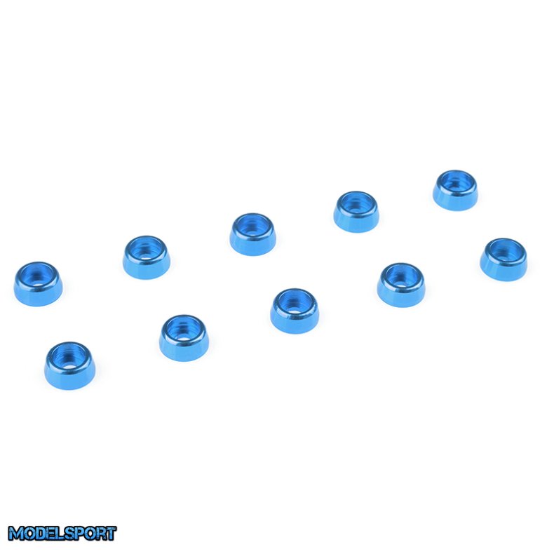 Team Corally - Aluminium Washer - for M2 Socket Head Screws - OD=6mm - Blue - 10 pcs