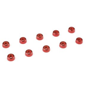 Team Corally - Aluminium Washer - for M2 Socket Head Screws - OD=6mm - Red - 10 pcs