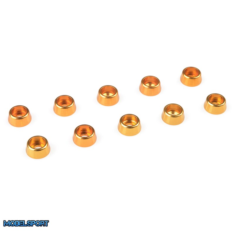 Team Corally - Aluminium Washer - for M2.5 Socket Head Screws - OD=7mm - Gold - 10 pcs