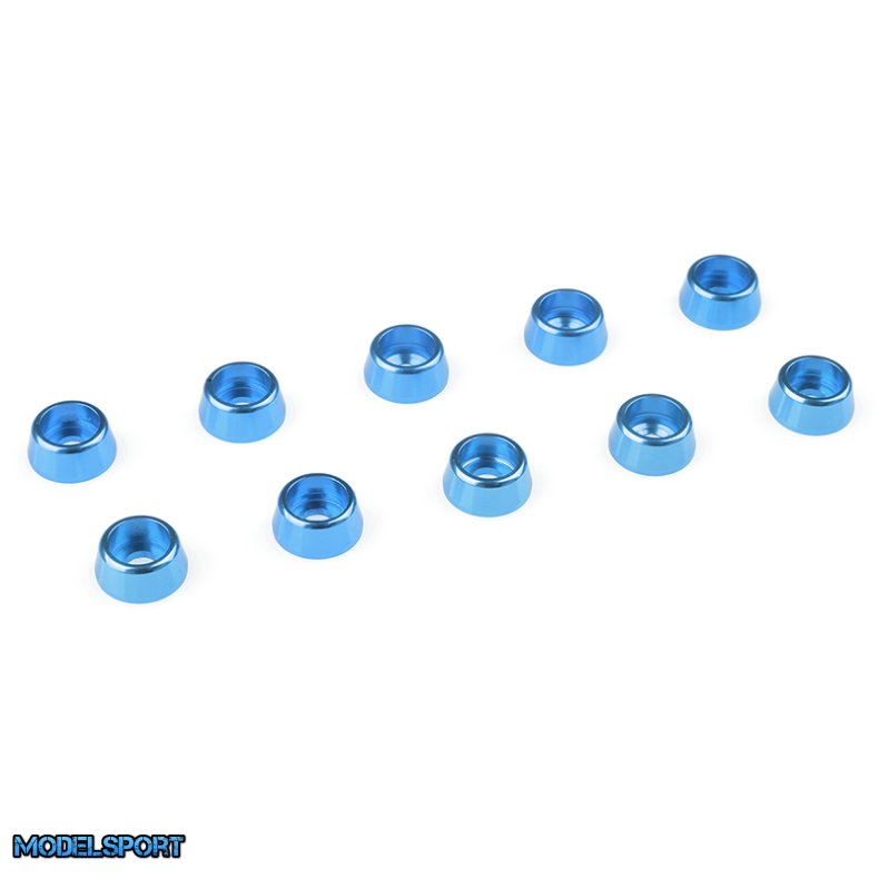 Team Corally - Aluminium Washer - for M2.5 Socket Head Screws - OD=7mm - Blue - 10 pcs
