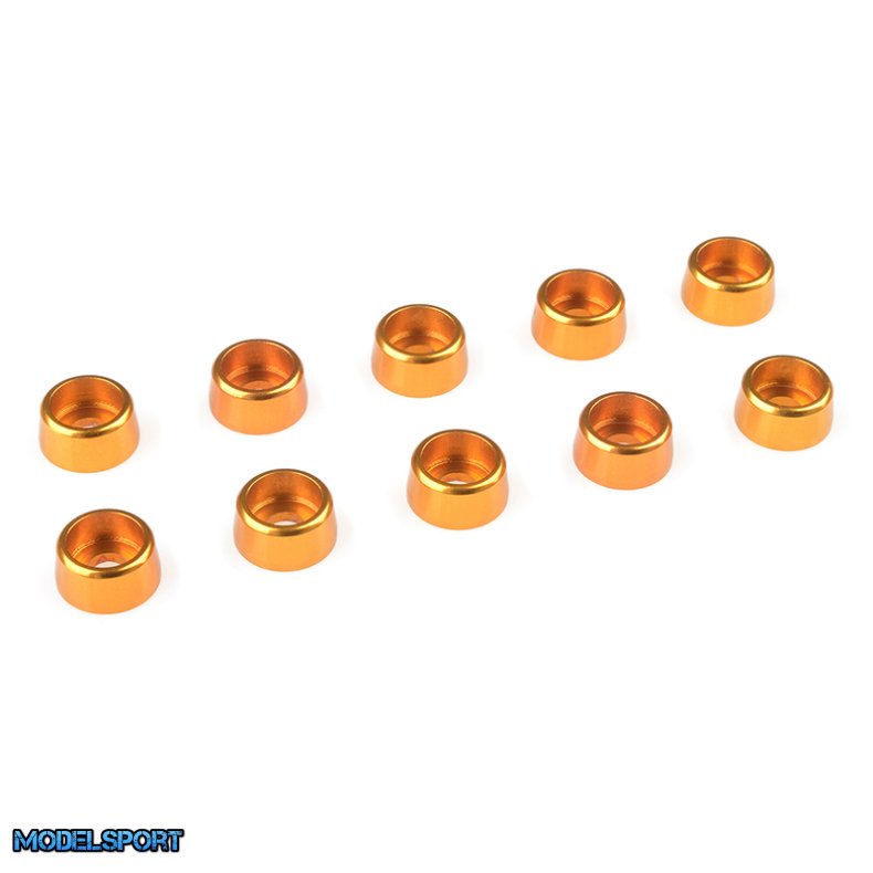 Team Corally - Aluminium Washer - for M3 Socket Head Screws - OD=8mm - Gold - 10 pcs