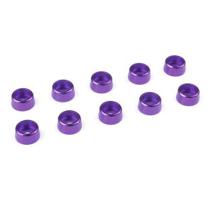Team Corally - Aluminium Washer - for M3 Socket Head Screws - OD=8mm - Purple - 10 pcs
