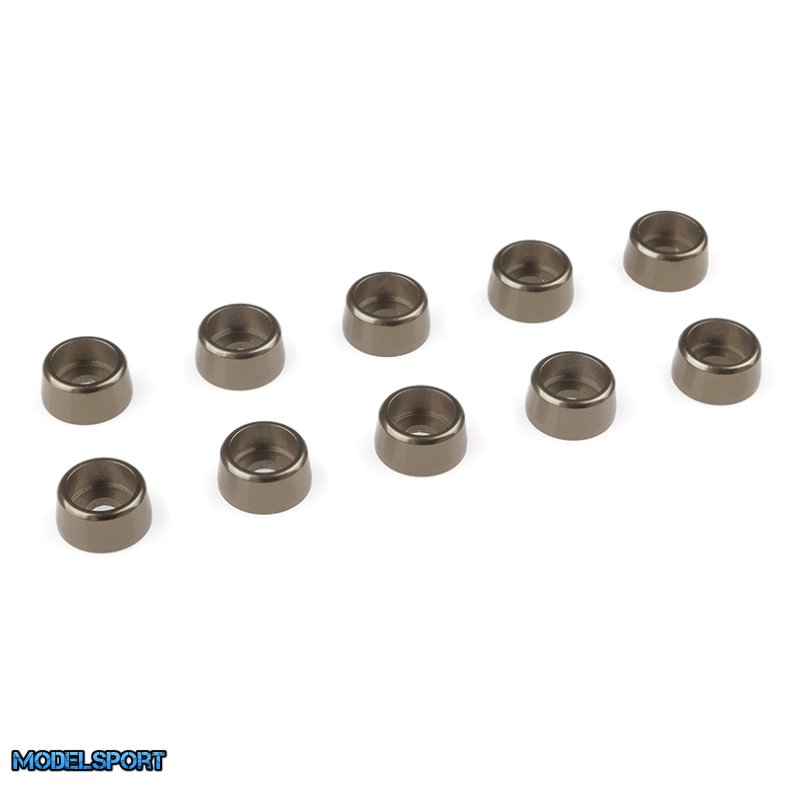 Team Corally - Aluminium Washer - for M3 Socket Head Screws - OD=8mm - Gun Metal - 10 pcs