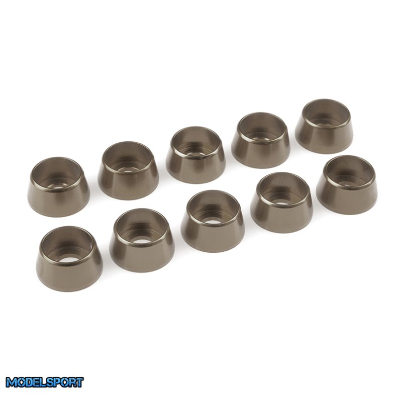 Team Corally - Aluminium Washer - for M5 Socket Head Screws - OD=12mm - Gun Metal - 10 pcs