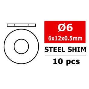 Team Corally - Steel Metric Shim - 6,0x12x0,5mm - 10 pcs