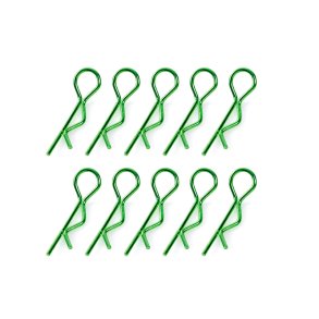 Team Corally - Body Clips - 45&deg; Bent - Small - Green - 10 pcs