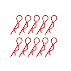 Team Corally - Body Clips - 45&deg; Bent - Small - Red - 10 pcs