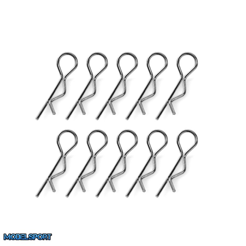 Team Corally - Body Clips - 45&deg; Bent - Small - Black - 10 pcs