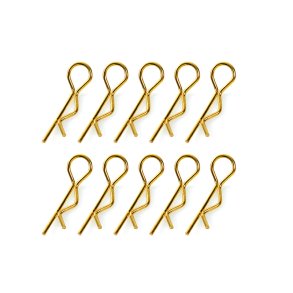 Team Corally - Body Clips - 45&deg; Bent - Small - Gold - 10 pcs