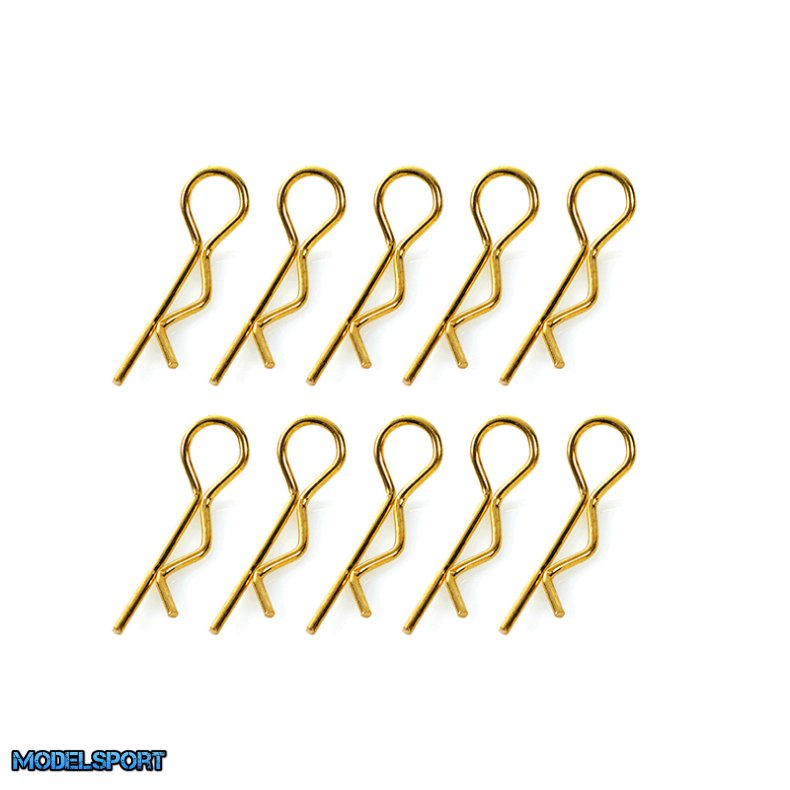 Team Corally - Body Clips - 45&deg; Bent - Small - Gold - 10 pcs