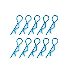 Team Corally - Body Clips - 45&deg; Bent - Small - Blue - 10 pcs