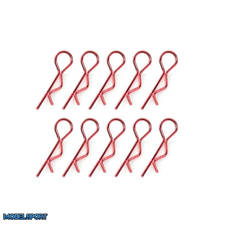 Team Corally - Body Clips - 45&deg; Bent - Medium - Red - 10 pcs