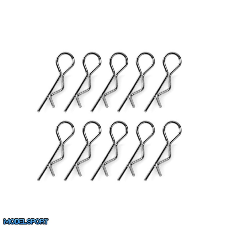 Team Corally - Body Clips - 45&deg; Bent - Medium - Black - 10 pcs