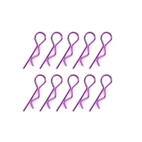 Team Corally - Body Clips - 45&deg; Bent - Medium - Purple - 10 pcs