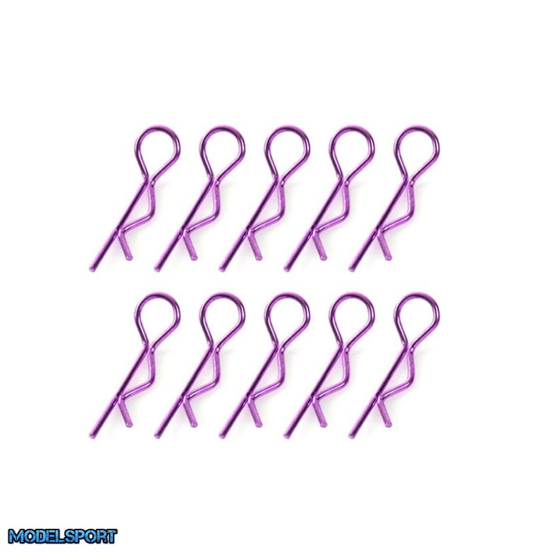 Team Corally - Body Clips - 45&deg; Bent - Medium - Purple - 10 pcs