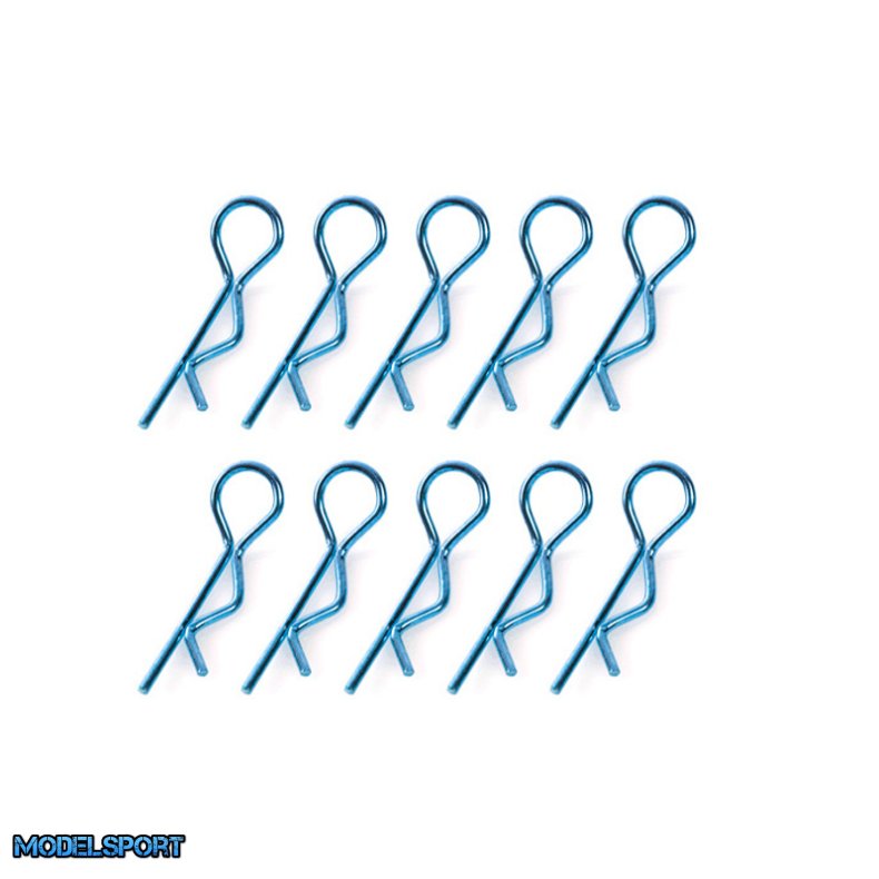 Team Corally - Body Clips - 45&deg; Bent - Medium - Blue - 10 pcs