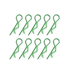Team Corally - Body Clips - 45&deg; Bent - Large - Green - 10 pcs