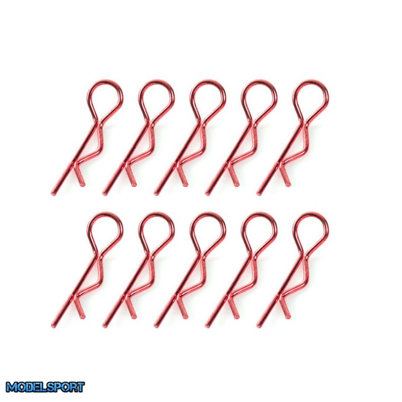 Team Corally - Body Clips - 45&deg; Bent - Large - Red - 10 pcs
